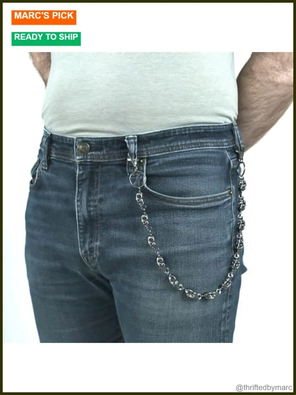 Skull Metal Wallet Chain Pants Belt 18 Inch Gothic Punk